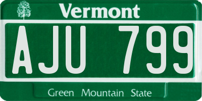 VT license plate AJU799