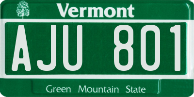 VT license plate AJU801