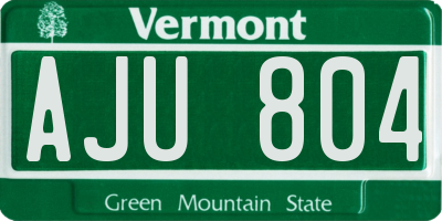 VT license plate AJU804
