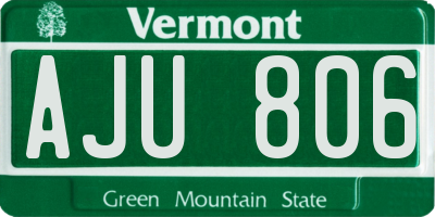 VT license plate AJU806