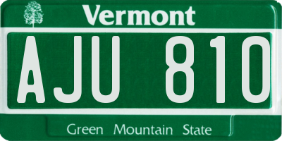 VT license plate AJU810