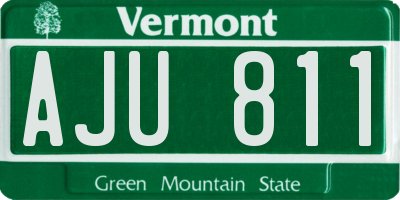VT license plate AJU811