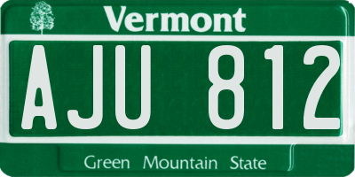 VT license plate AJU812