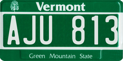 VT license plate AJU813