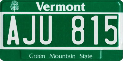 VT license plate AJU815