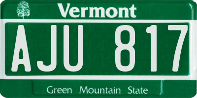 VT license plate AJU817