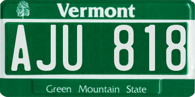 VT license plate AJU818