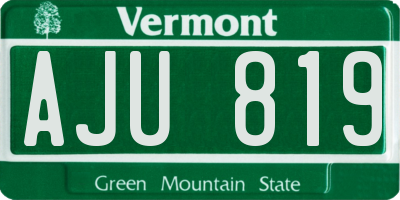 VT license plate AJU819