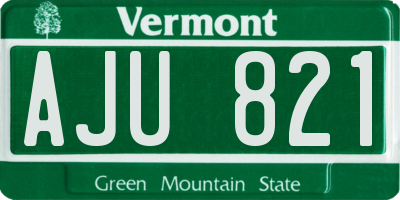 VT license plate AJU821
