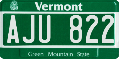 VT license plate AJU822