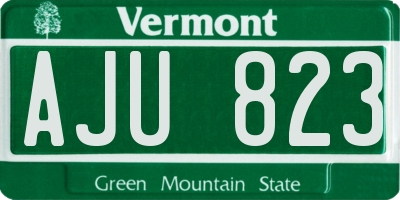 VT license plate AJU823