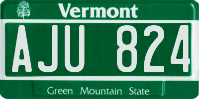 VT license plate AJU824