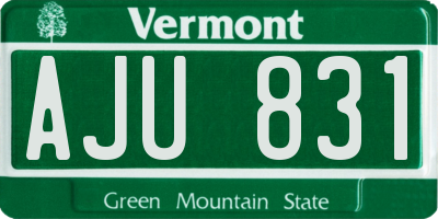 VT license plate AJU831