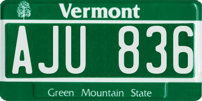 VT license plate AJU836