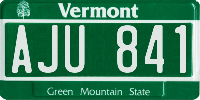 VT license plate AJU841