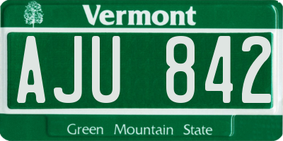 VT license plate AJU842