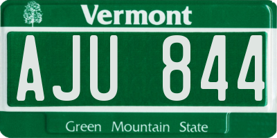 VT license plate AJU844
