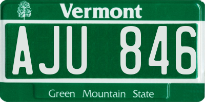 VT license plate AJU846