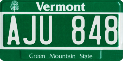 VT license plate AJU848