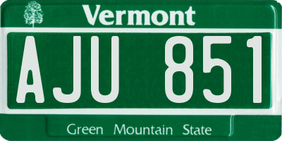 VT license plate AJU851