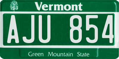 VT license plate AJU854