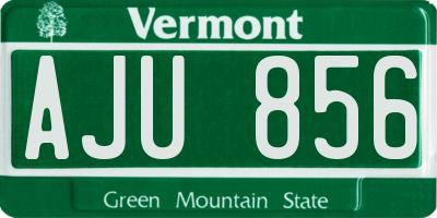 VT license plate AJU856
