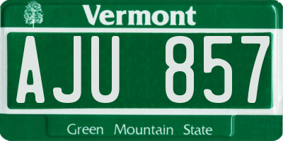 VT license plate AJU857