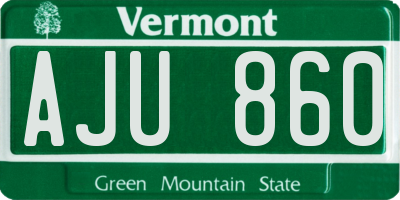 VT license plate AJU860