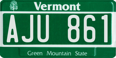 VT license plate AJU861