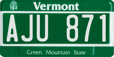 VT license plate AJU871