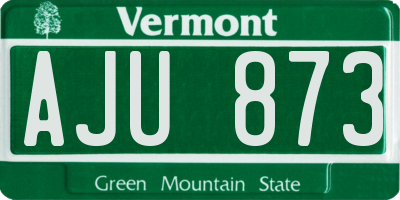 VT license plate AJU873