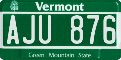 VT license plate AJU876
