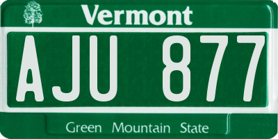 VT license plate AJU877