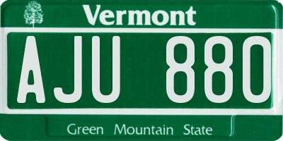 VT license plate AJU880
