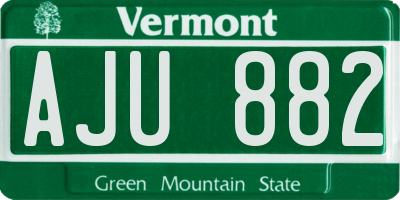 VT license plate AJU882