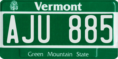 VT license plate AJU885