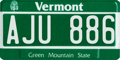 VT license plate AJU886