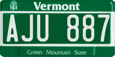 VT license plate AJU887