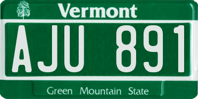 VT license plate AJU891
