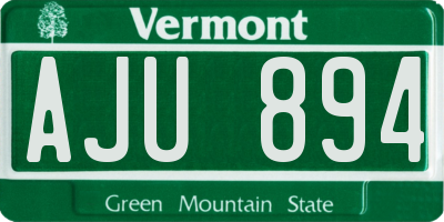 VT license plate AJU894