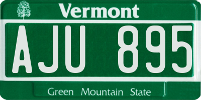 VT license plate AJU895