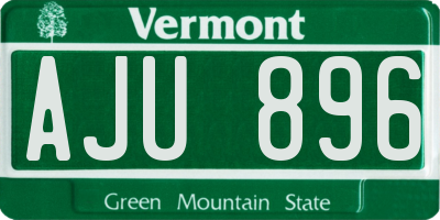 VT license plate AJU896