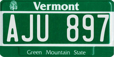 VT license plate AJU897