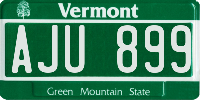VT license plate AJU899