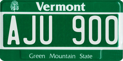 VT license plate AJU900