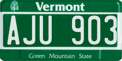 VT license plate AJU903