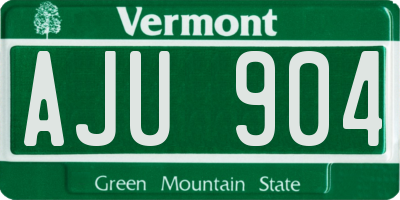 VT license plate AJU904