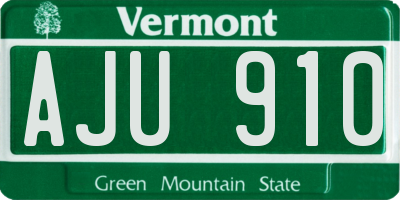 VT license plate AJU910