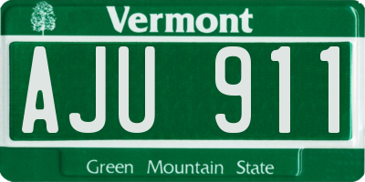 VT license plate AJU911