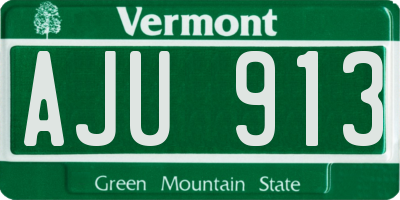 VT license plate AJU913